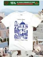 T-Shirt Oversize Premium "Santorin – Grèce"